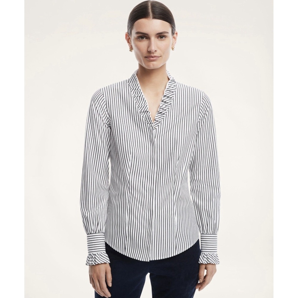 New Brooks Brothers Shirt Top Women's Size 2 Long Sleeve Career Formal Button Up
